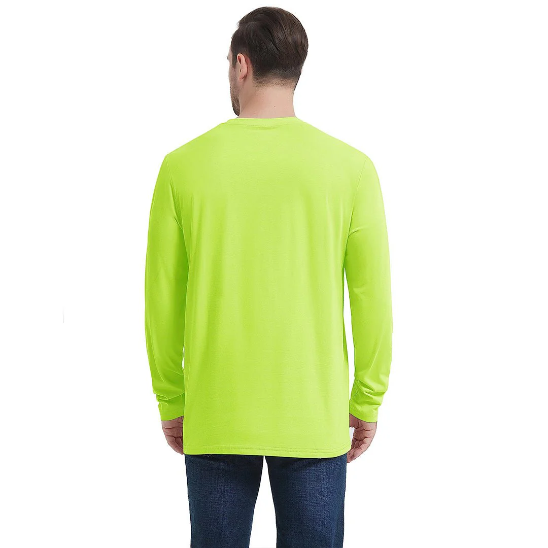 Men's Cotton Solid Color Classic Casual Long Sleeve T-shirt
