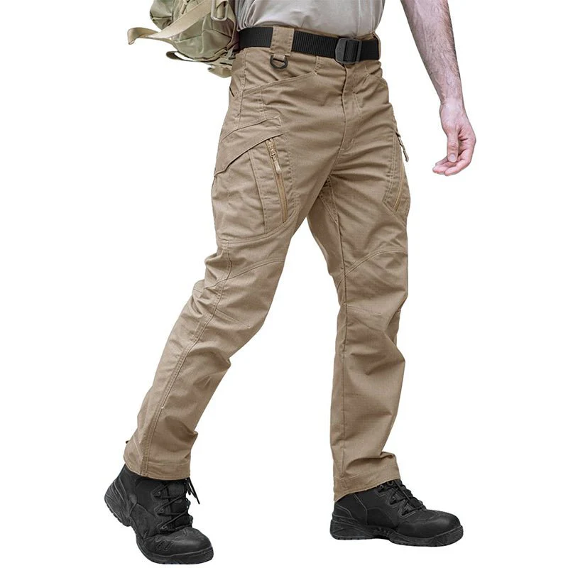 Men's Tactical Cargo Hiking Pants 9 Pockets Water Resistant