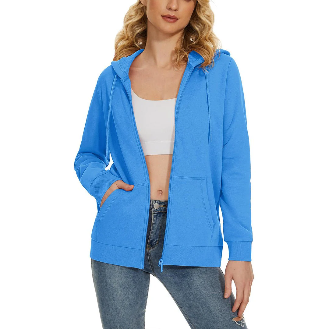 Women's Casual Lightweight  Fleece Hoodies Sportswear Jacket