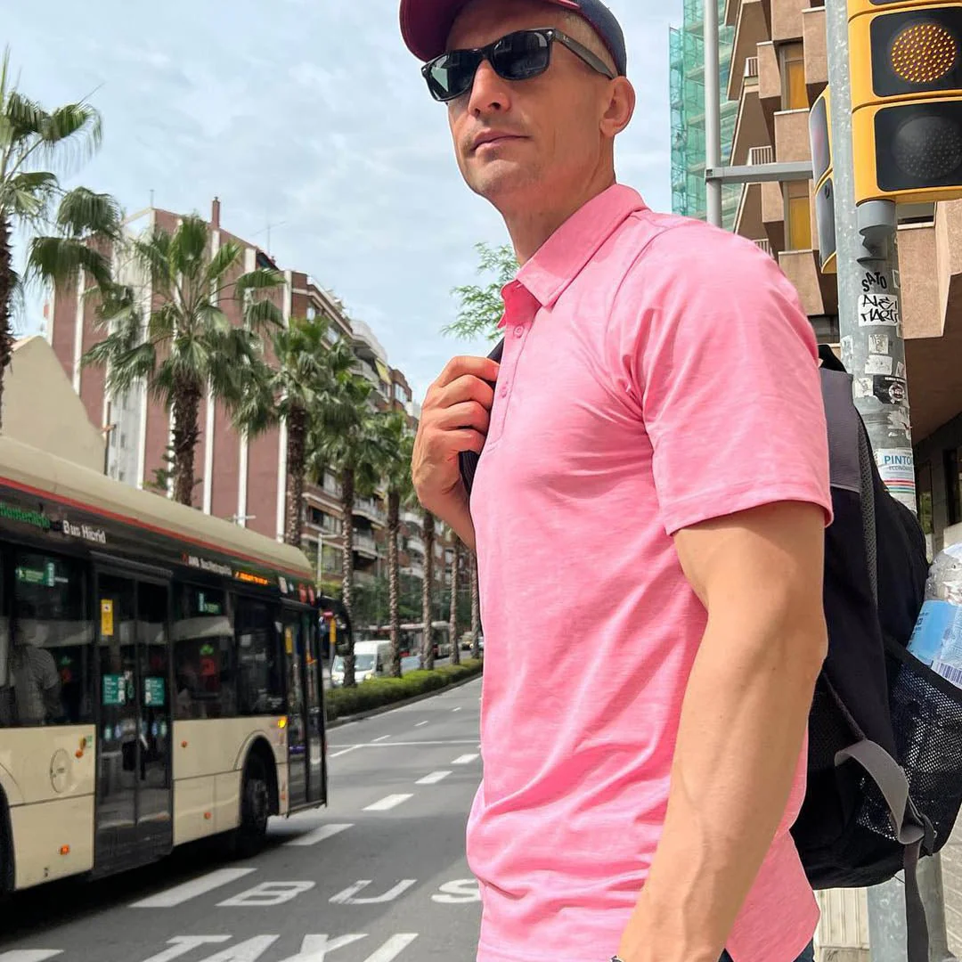 Men's Casual Polo Golf Shirts Quick Dry 3 Buttons