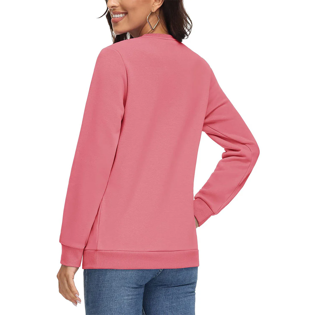 Women's Fleece-Lined Crewneck Casual Sweatshirts