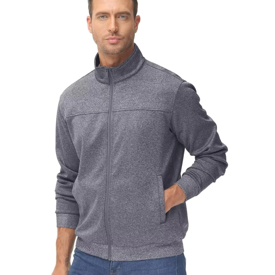 Men's Track Lightweight Full Zip Up Stand Collar Jacket