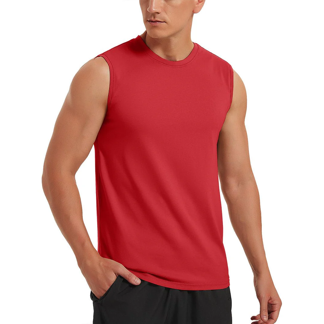 Men's Bodybuilding Tank Tops Cotton Workout T-Shirts