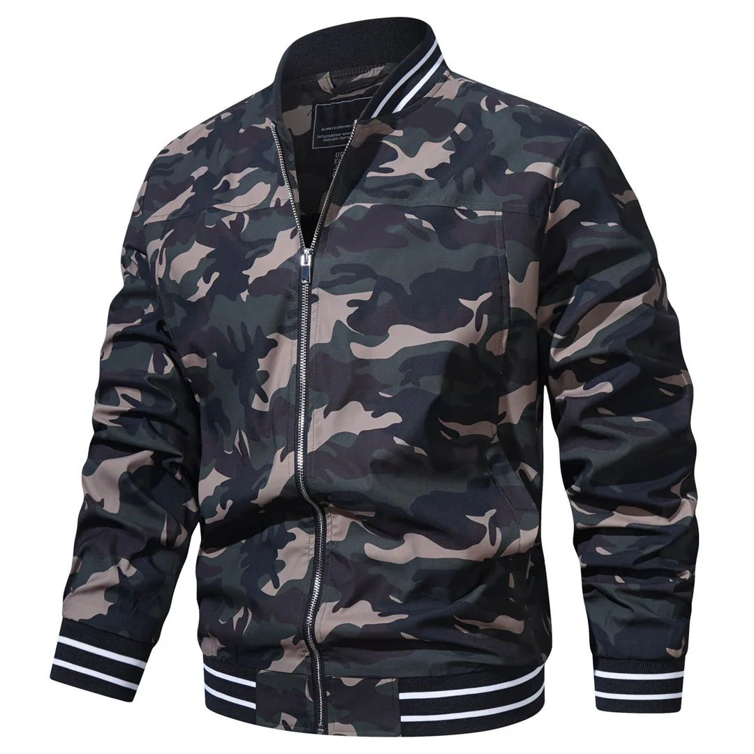 Men's Lightweight Windbreaker Full-Zip Bomber Jackets