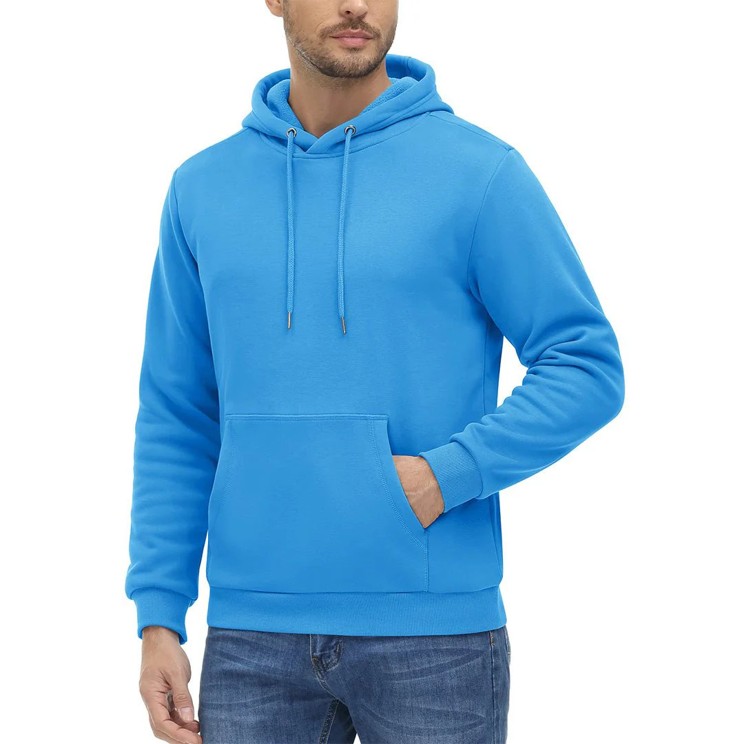 Men's Pullover Fleece Zip Up Hoodie Cotton Casual Lightweight Sweatshirt