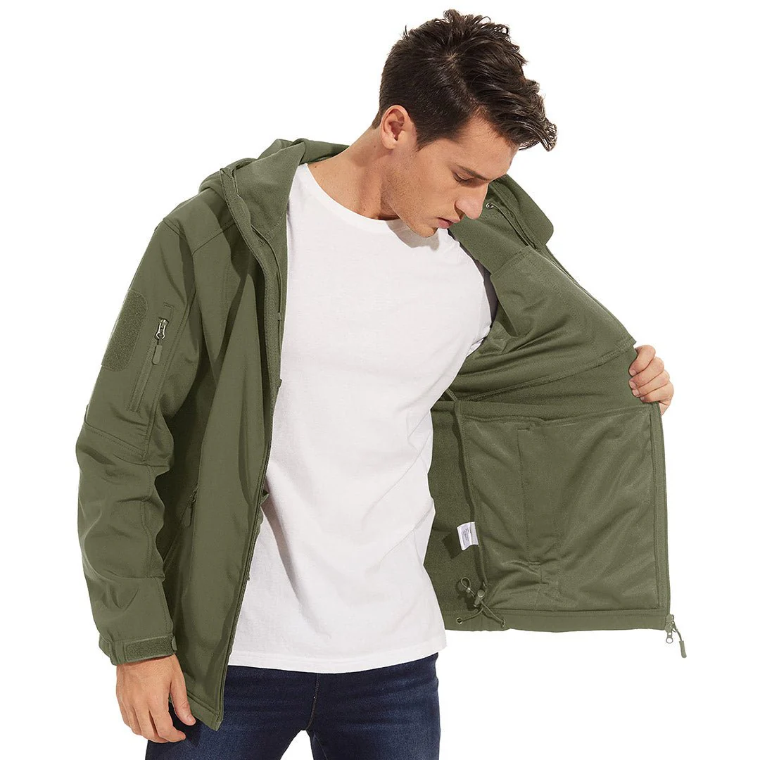 Men's Tactical Jacket with Hood Softshell Coat
