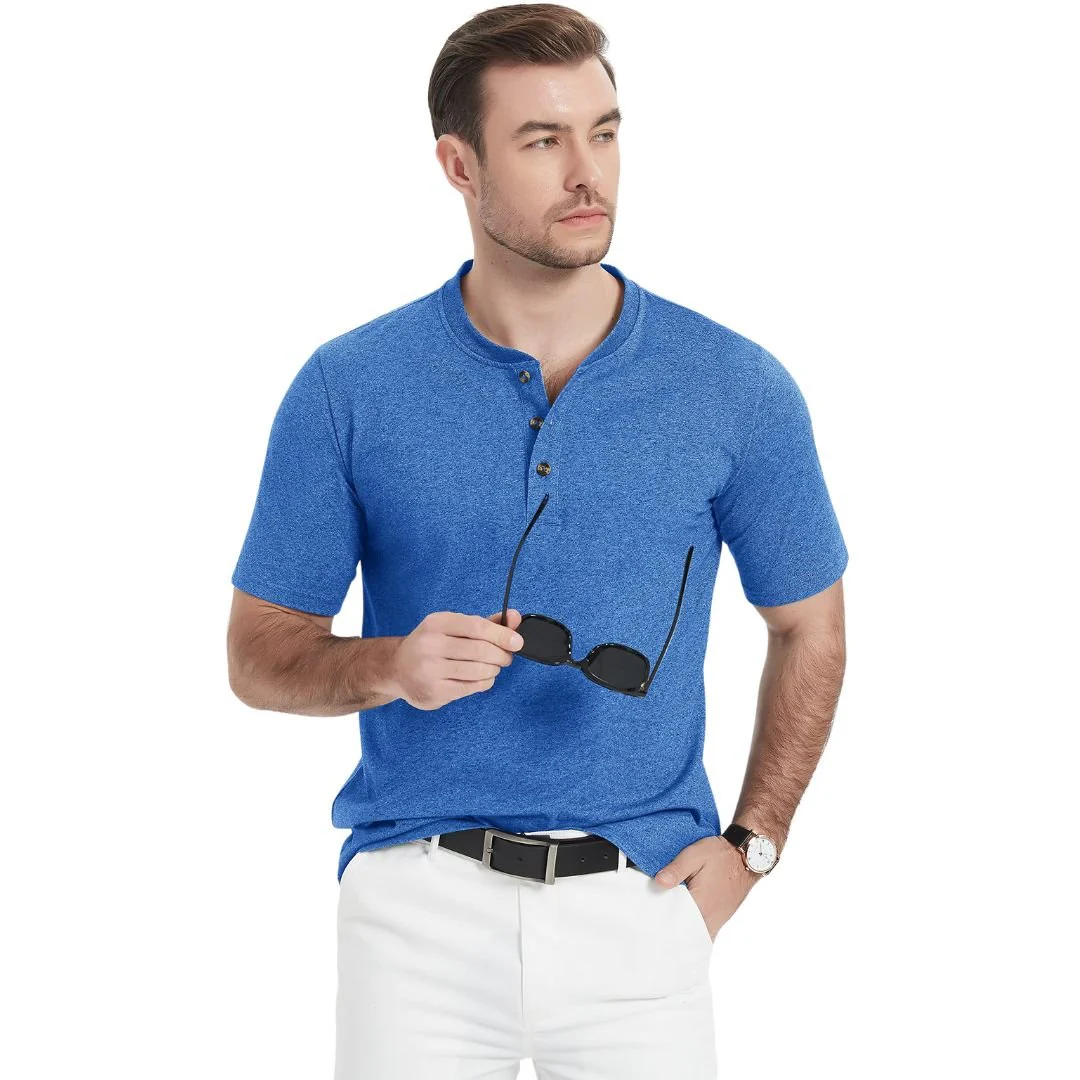 Men's Casual Cotton Henley Shirts
