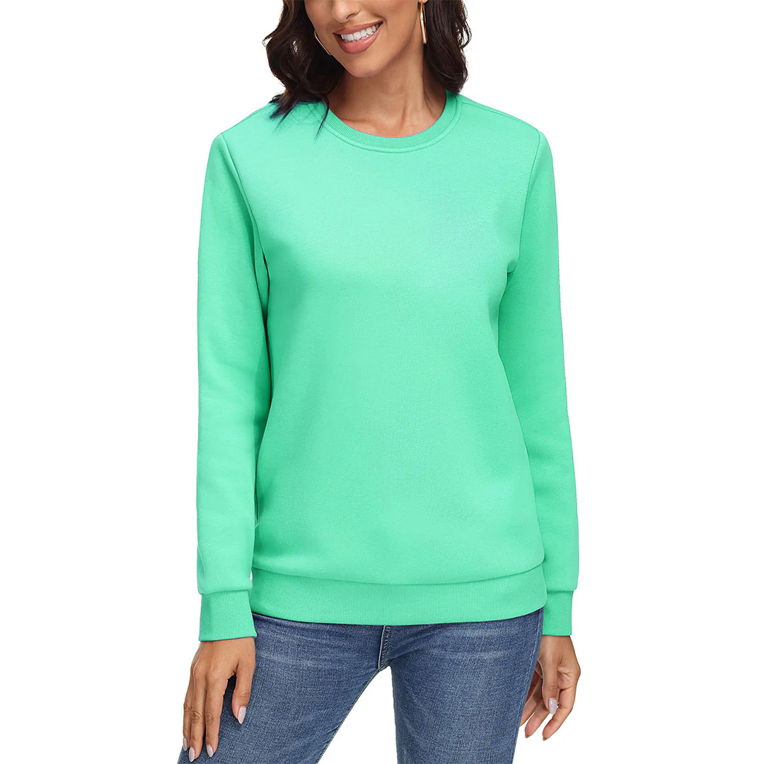 Women's Fleece-Lined Crewneck Casual Sweatshirts