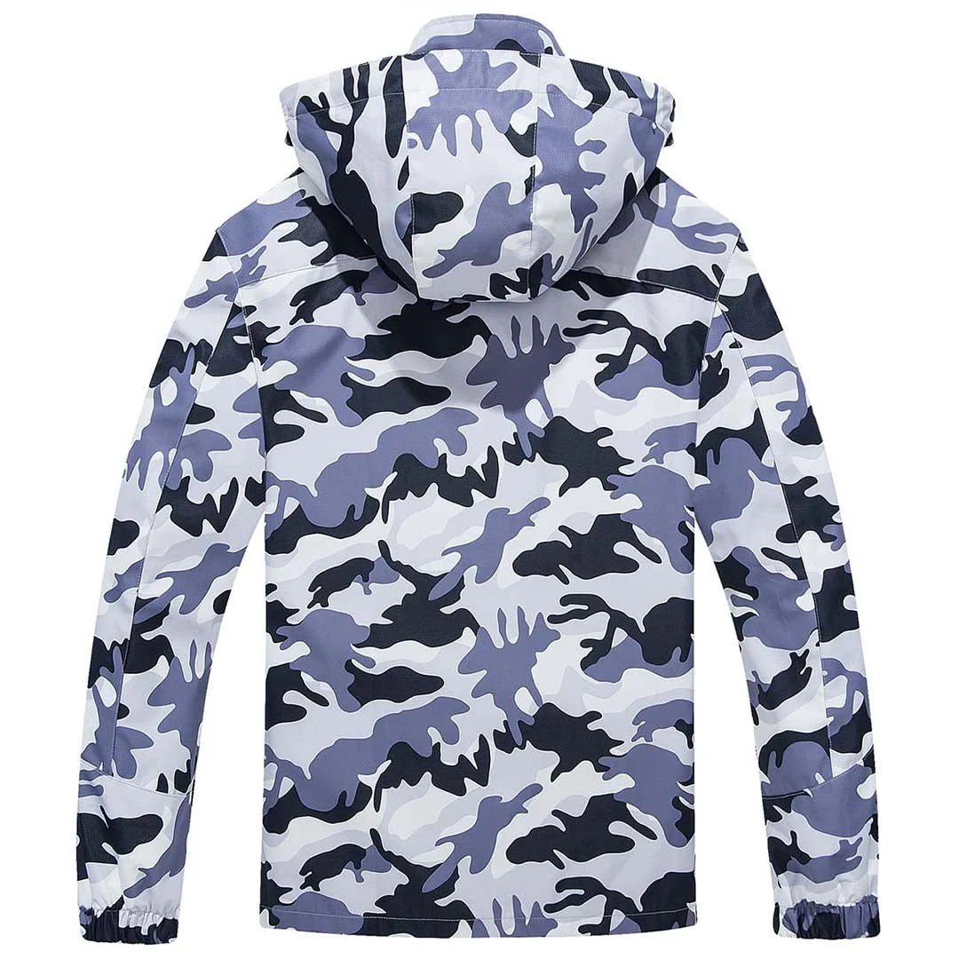 Men's Lightweight Waterproof Windproof Outdoor Hiking Jacket with Zipped Pockets