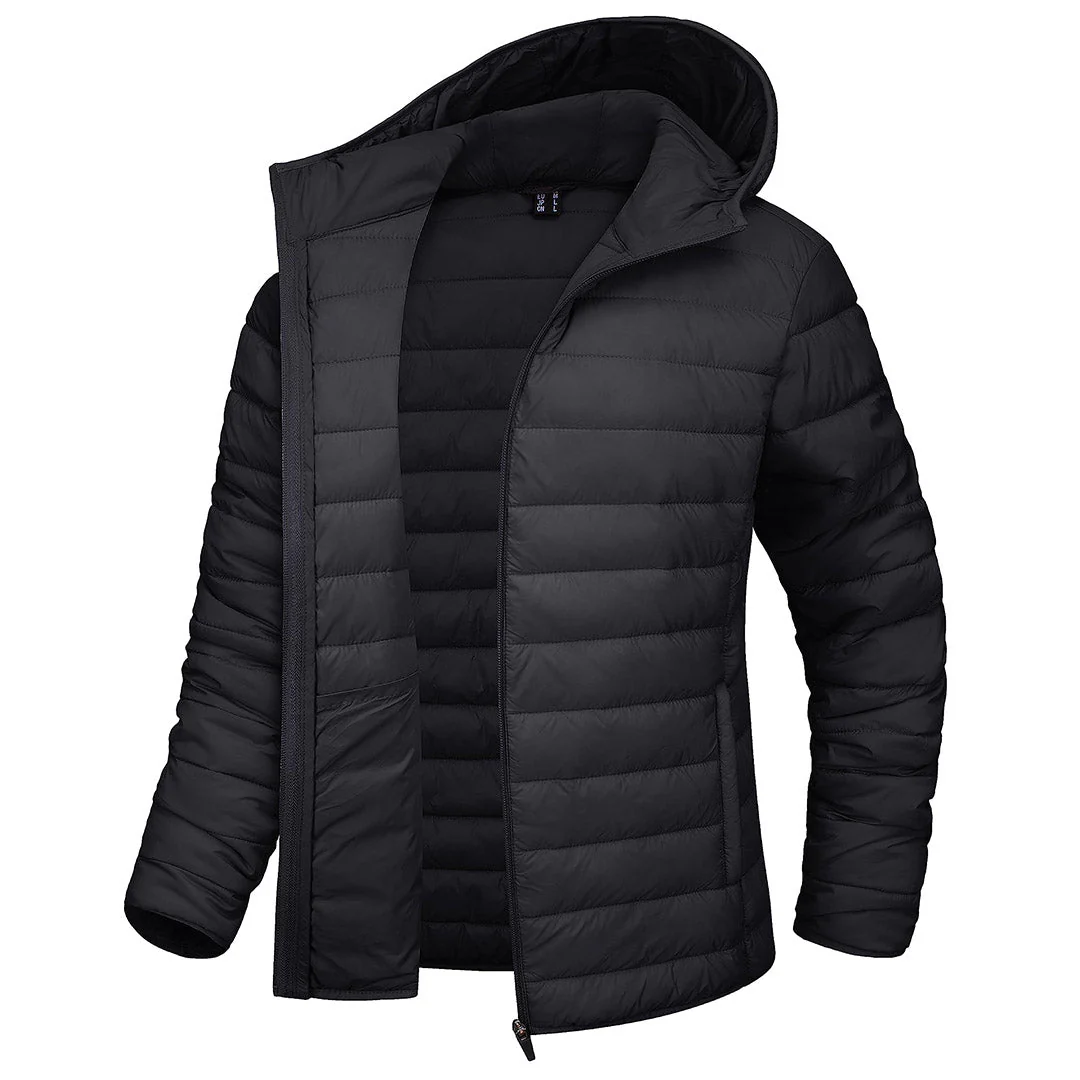Women's Lightweight Puffer Full-zip Water-Resistant Winter Coat with Hood