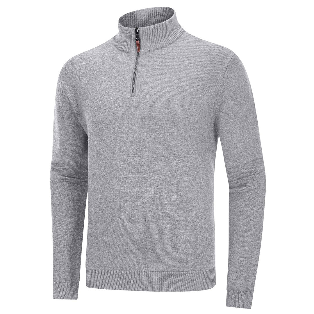 Men's Quarter-Zip Sweater Casual Pullover Knitted Jumper