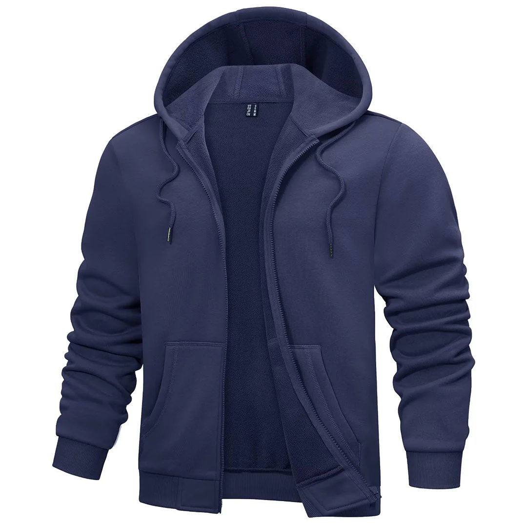 Men's Full Zip-Up Casual Active Hoodie