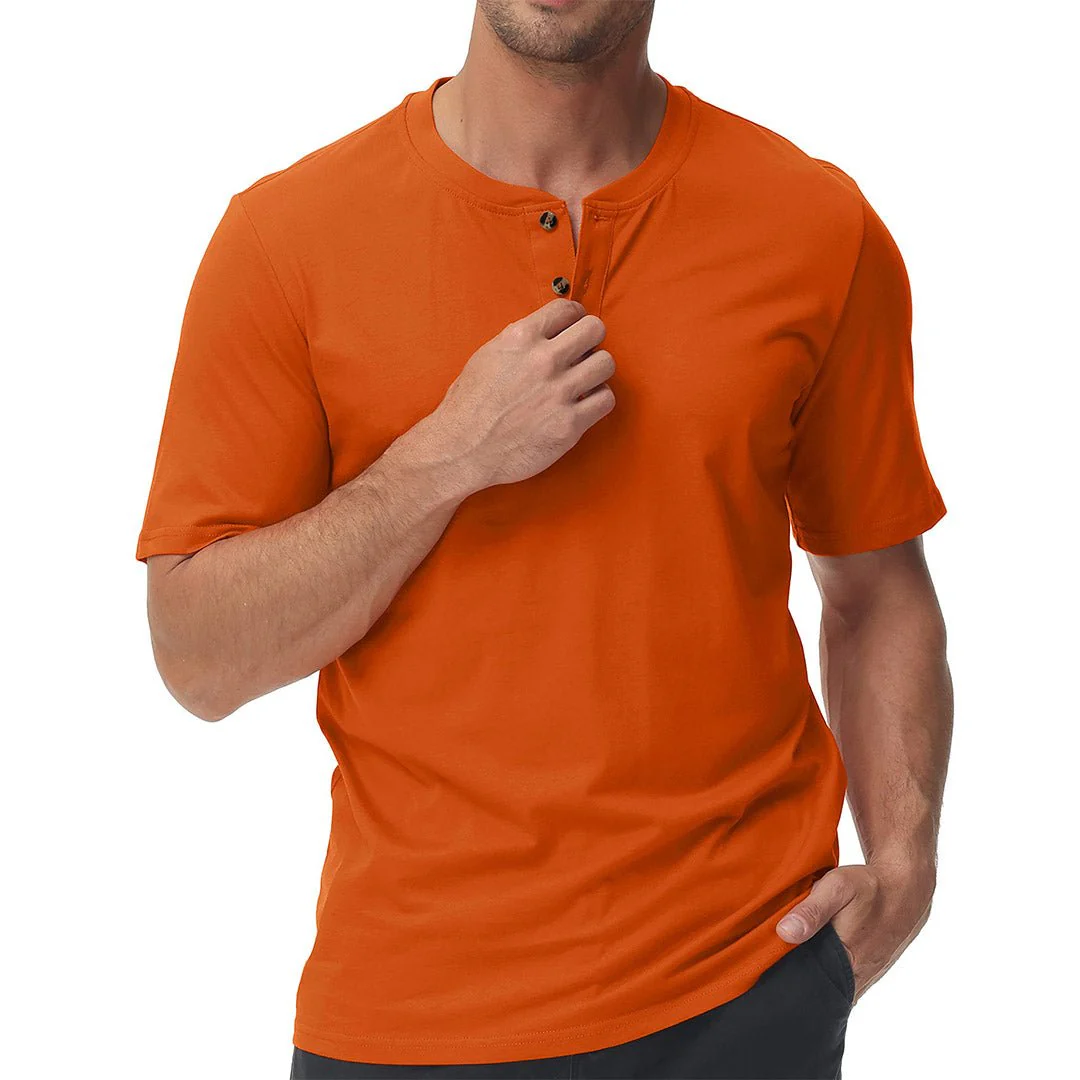 Men's Casual Cotton Henley Shirts