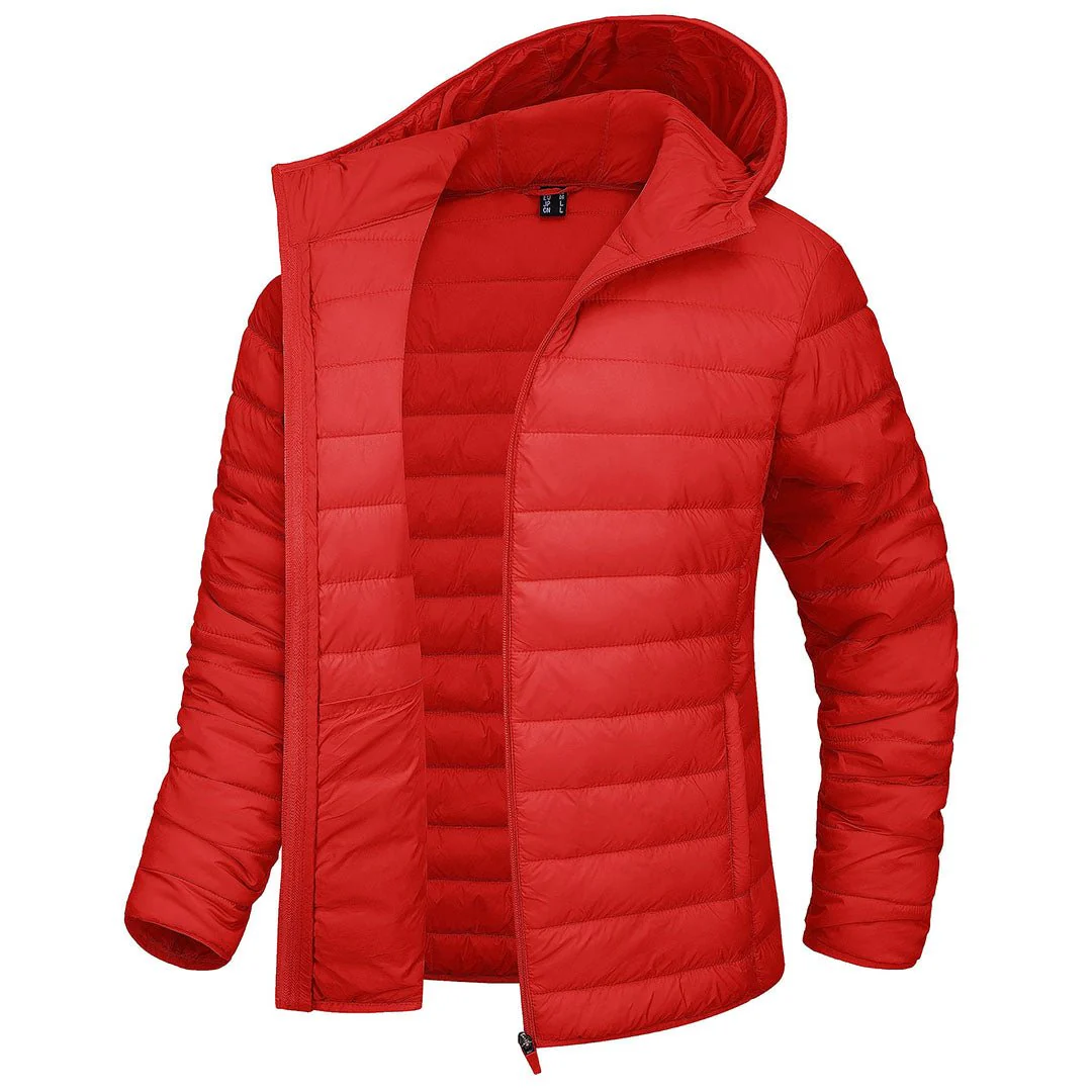 Women's Lightweight Puffer Full-zip Water-Resistant Winter Coat with Hood