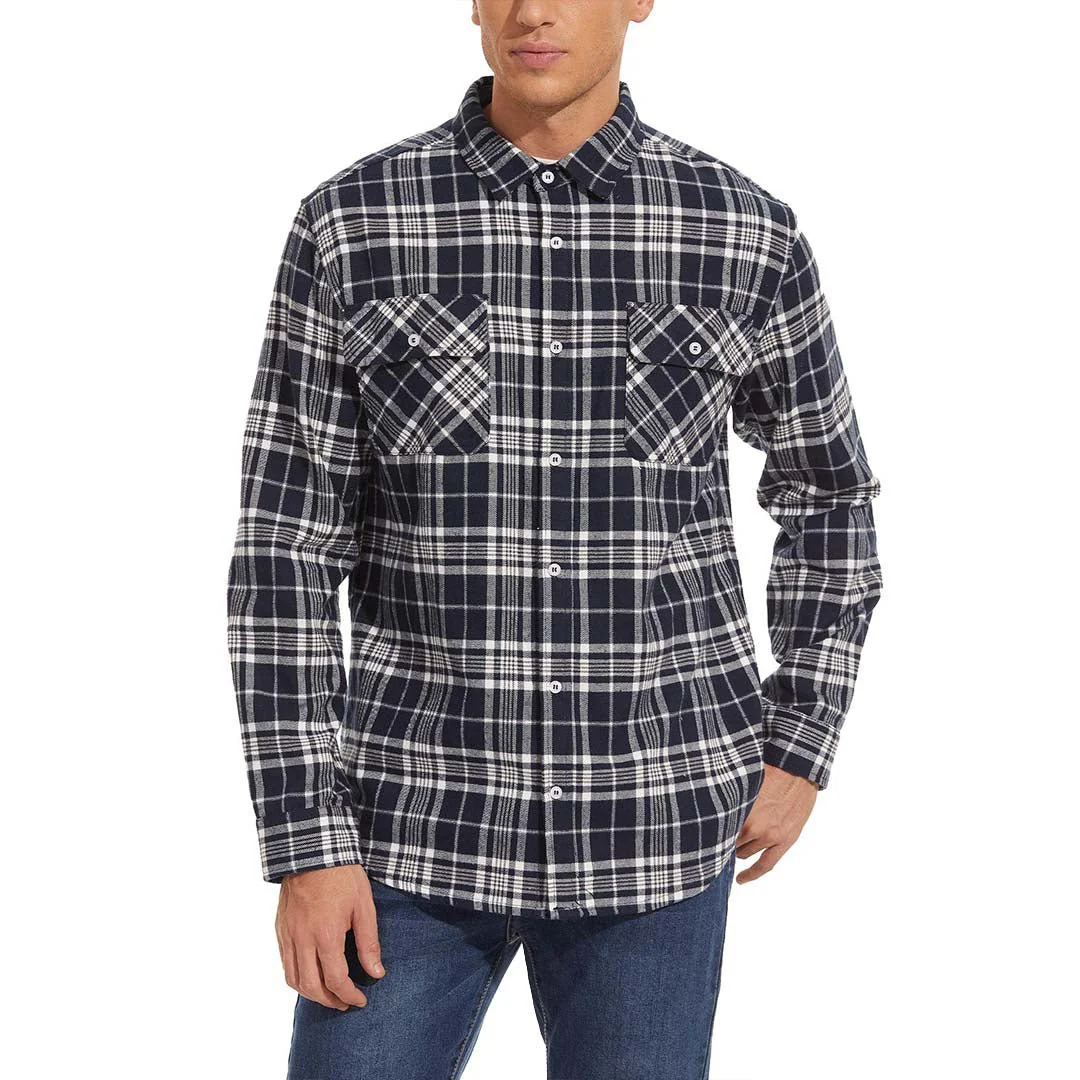 Men's Flannel Tesla Plaid Shirts Long Sleeve