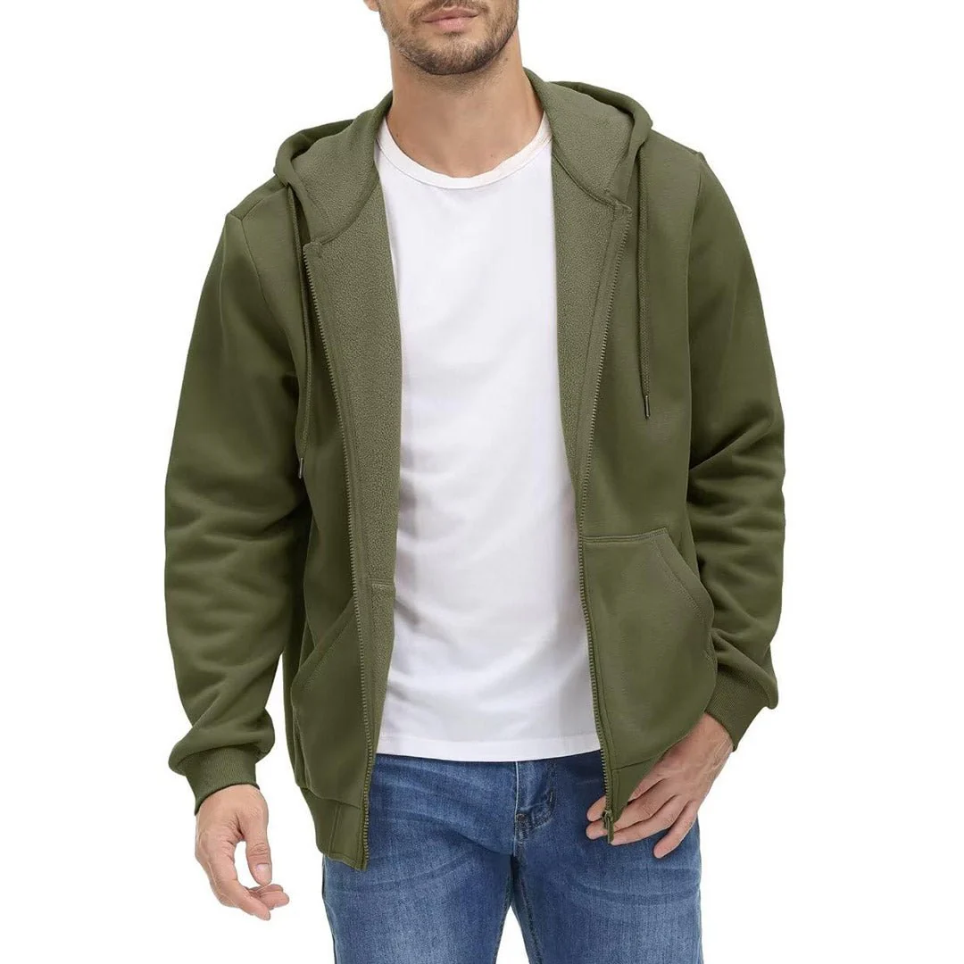 Men's Full Zip-Up Casual Active Hoodie