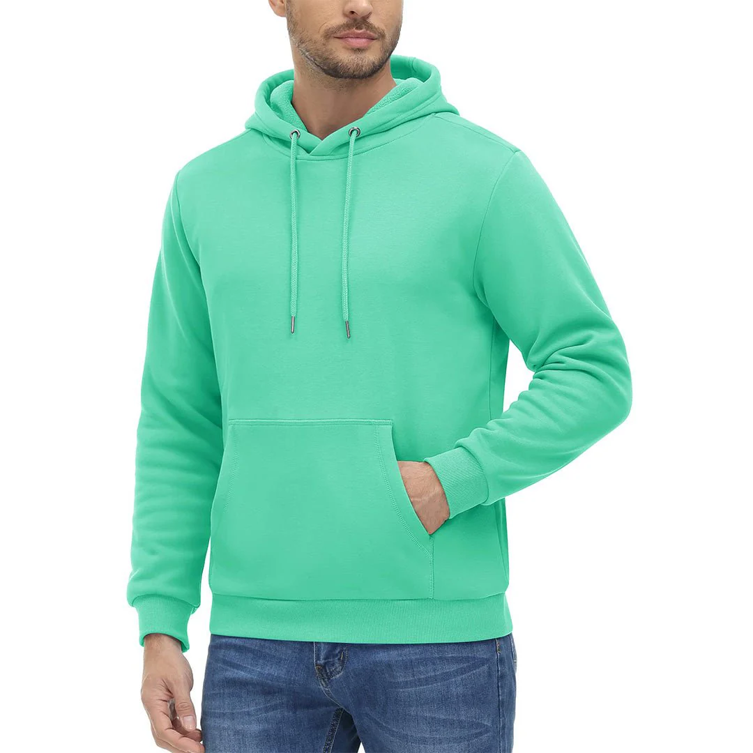 Men's Pullover Fleece Zip Up Hoodie Cotton Casual Lightweight Sweatshirt