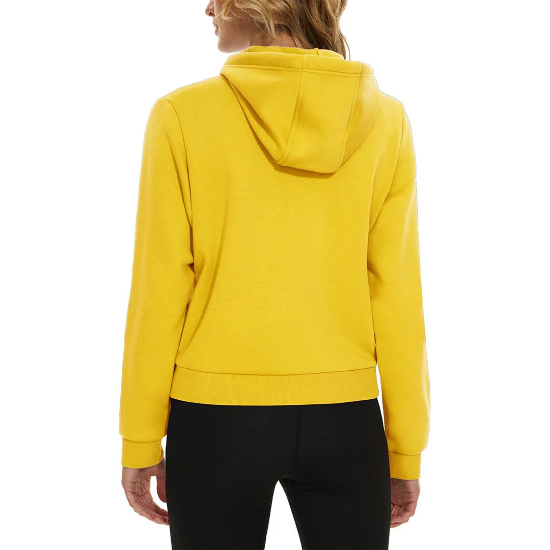 Women's Fleece Lined Full Zip Crop Tops Hoodies