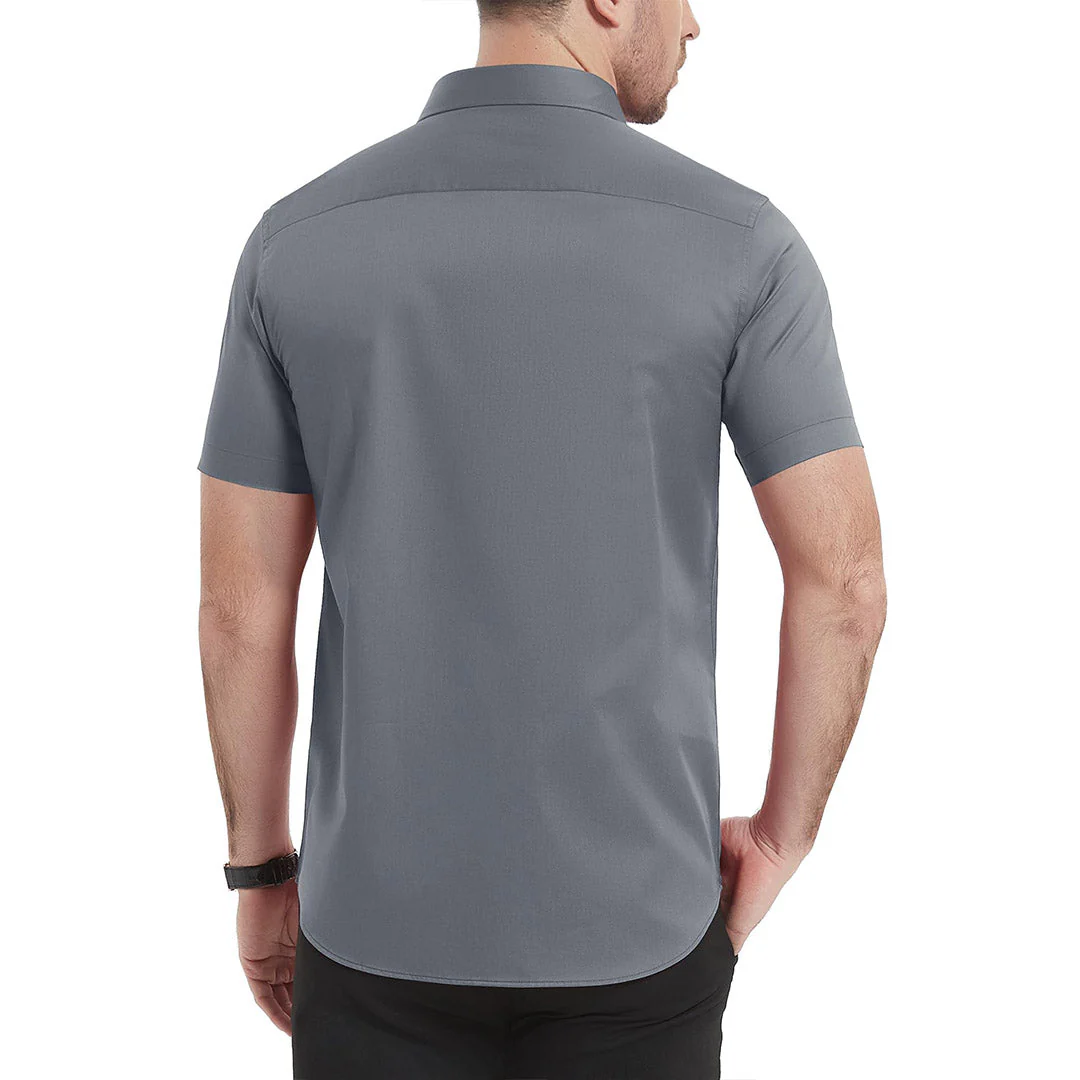 Men's Summer Casual Regular Fit Button Down Short Sleeve T-shirt