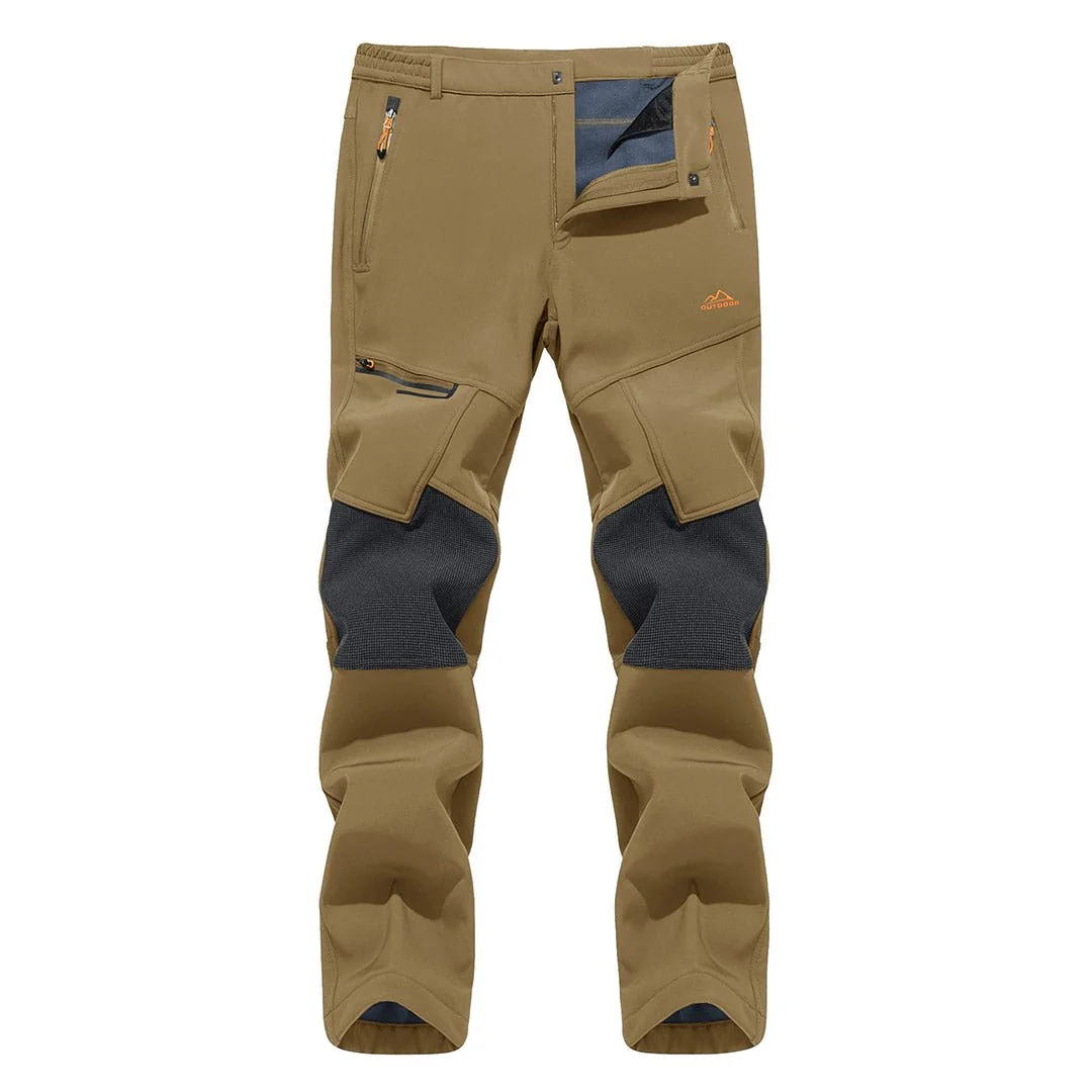 Men's Hiking Fleece Lined Reinforced Knees Softshell Pants