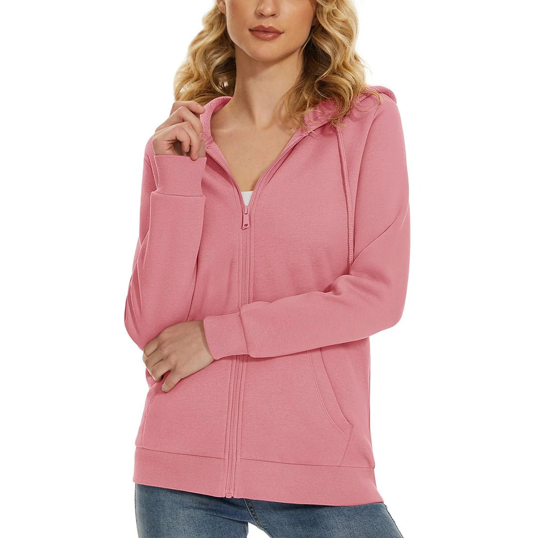 Women's Casual Lightweight  Fleece Hoodies Sportswear Jacket
