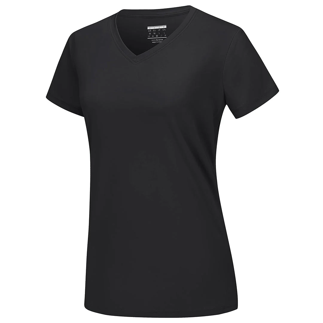 Women's UPF 50+ Sun Protection V-Neck Quick Dry Short Sleeve T-shirts