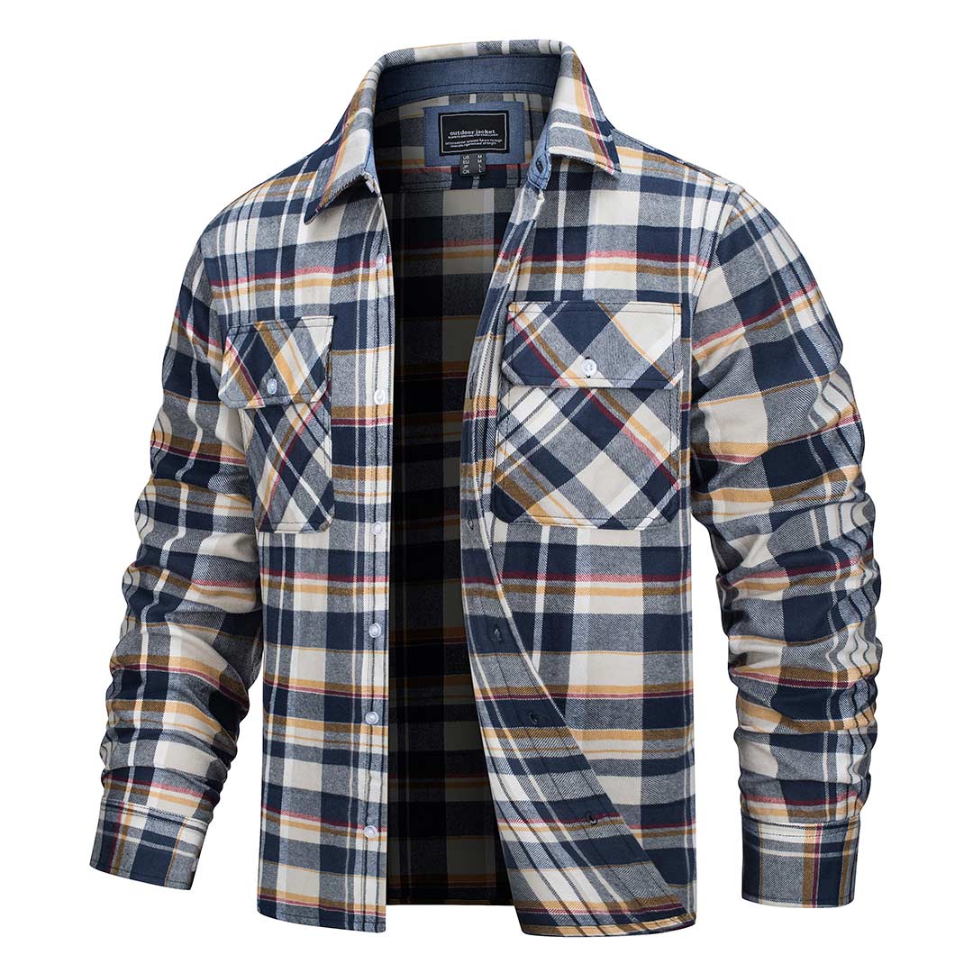 Men's Flannel Tesla Plaid Shirts Long Sleeve