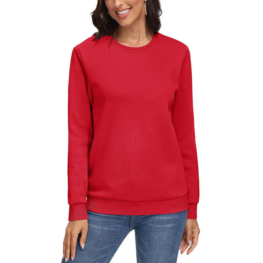 Women's Fleece-Lined Crewneck Casual Sweatshirts