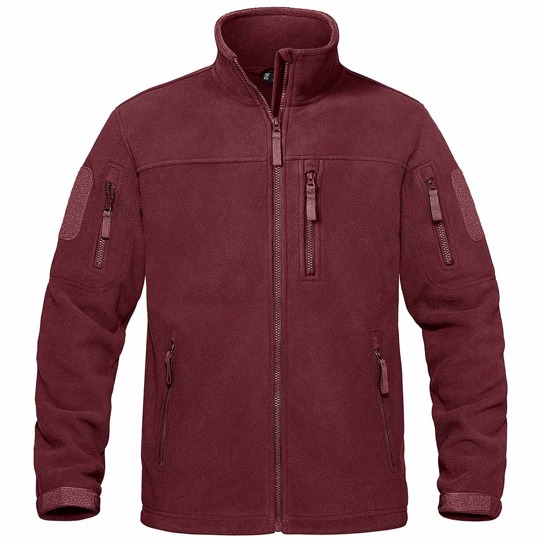 Men's Tactical Fleece Jackets Full Zip Coat with Multi Pockets