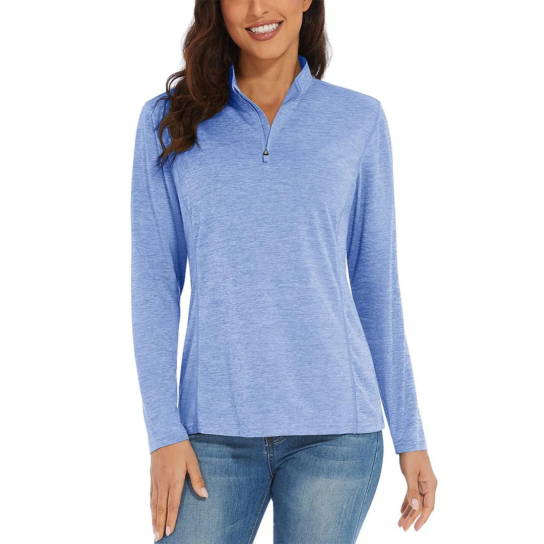 Women's UPF 50+ 1/4 Zip Quick Dry Hiking Shirts