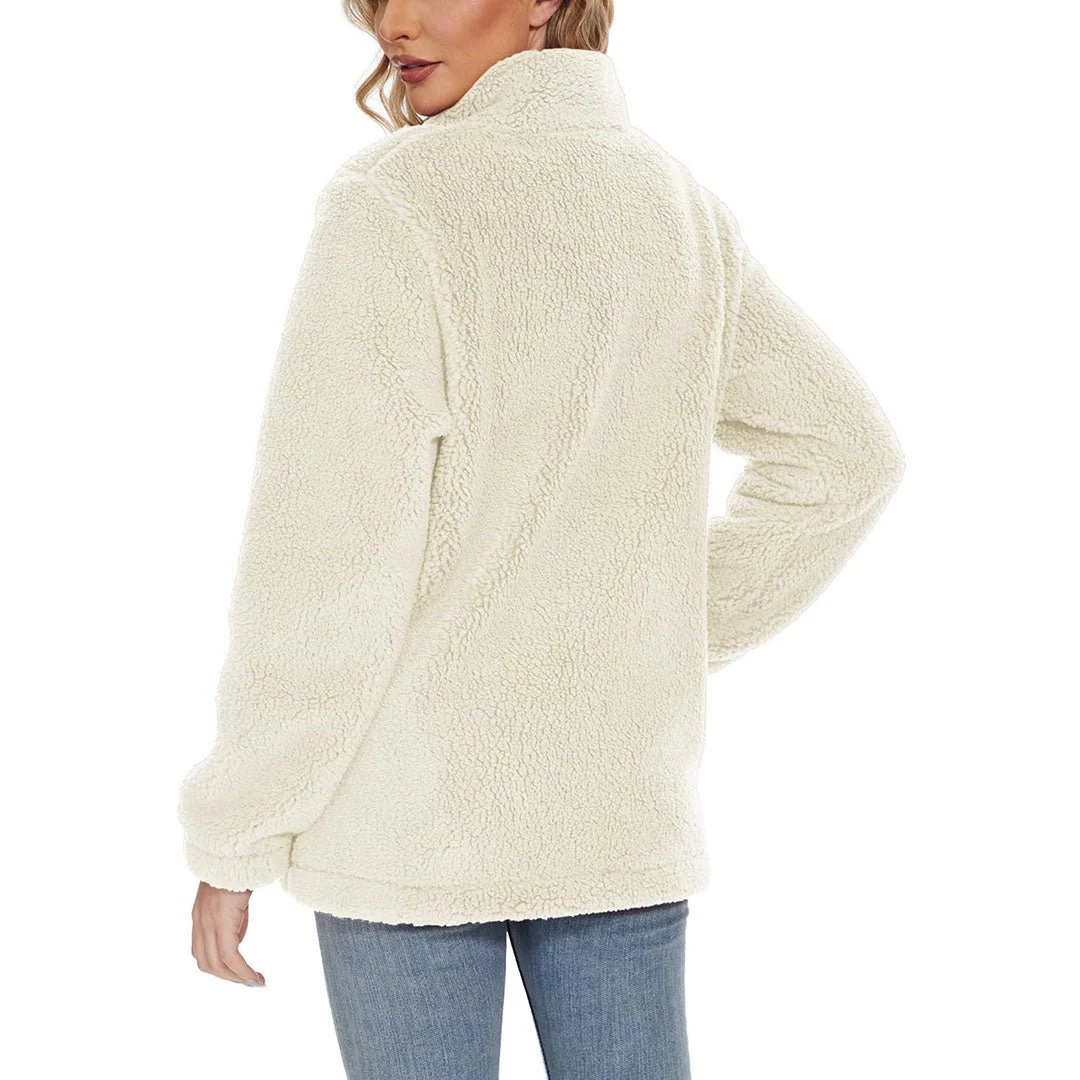 Women's Sherpa Fleece Full Zip Fuzzy Jackets