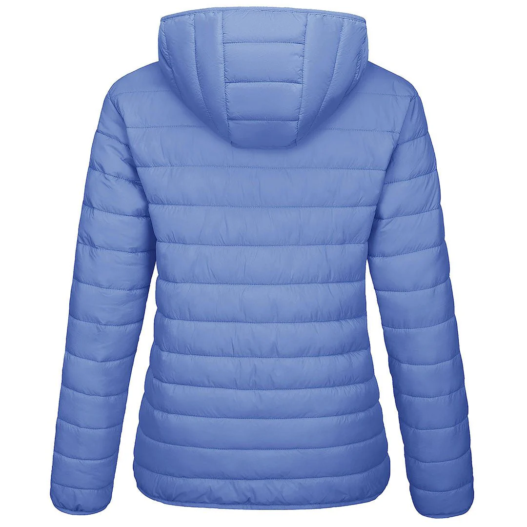 Women's Lightweight Puffer Full-zip Water-Resistant Winter Coat with Hood