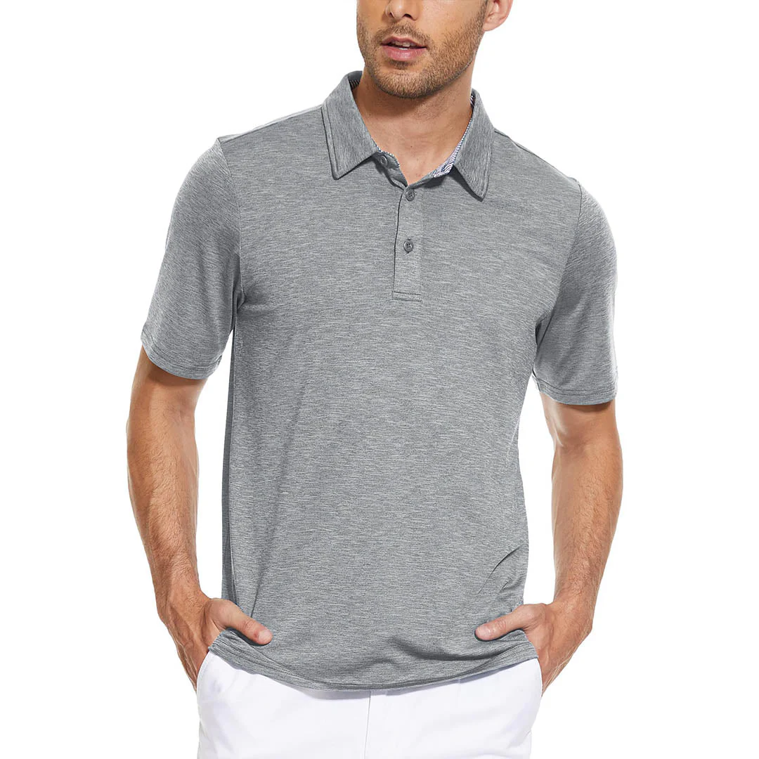 Men's Casual Polo Golf Shirts Quick Dry 3 Buttons