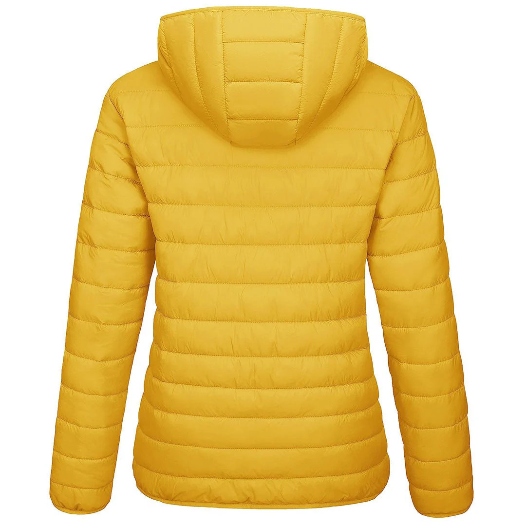 Women's Lightweight Puffer Full-zip Water-Resistant Winter Coat with Hood