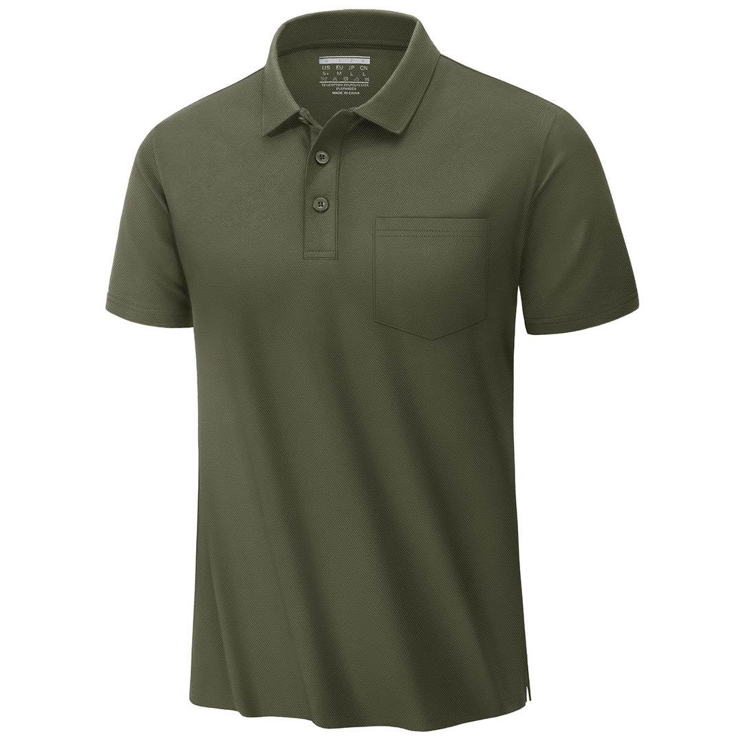 Men's Moisture Wicking Golf Polo Shirts with Pocket