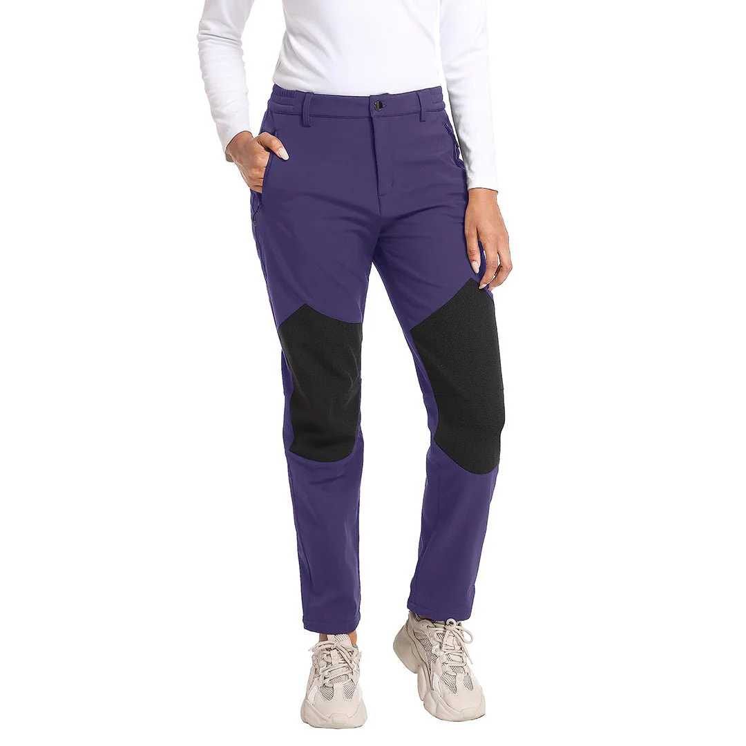 Women's Outdoor Windproof Fleece Lined Hiking Softshell Pants