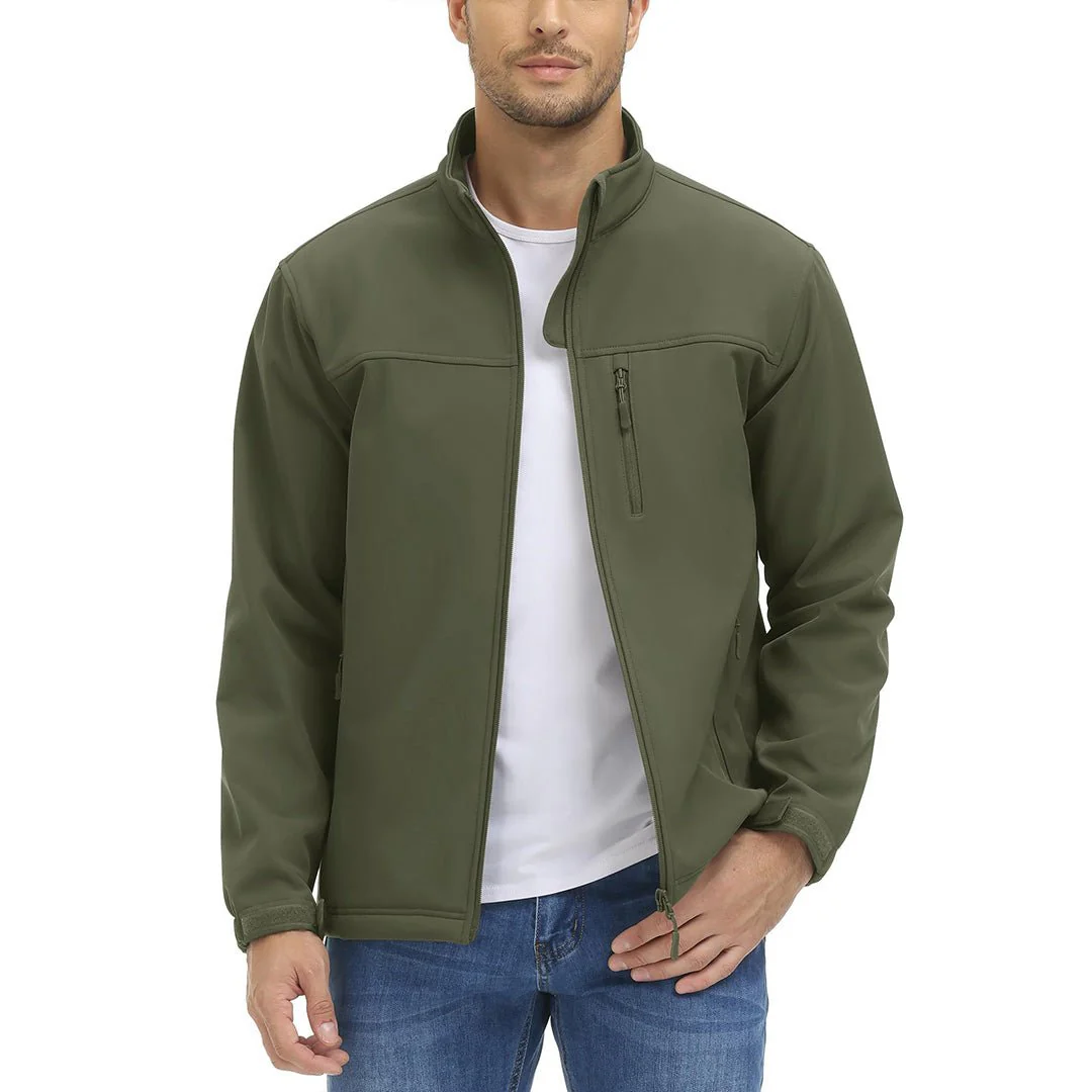 Men's Softshell Fleece Lined Water Resistant Outdoor Tactical Jackets