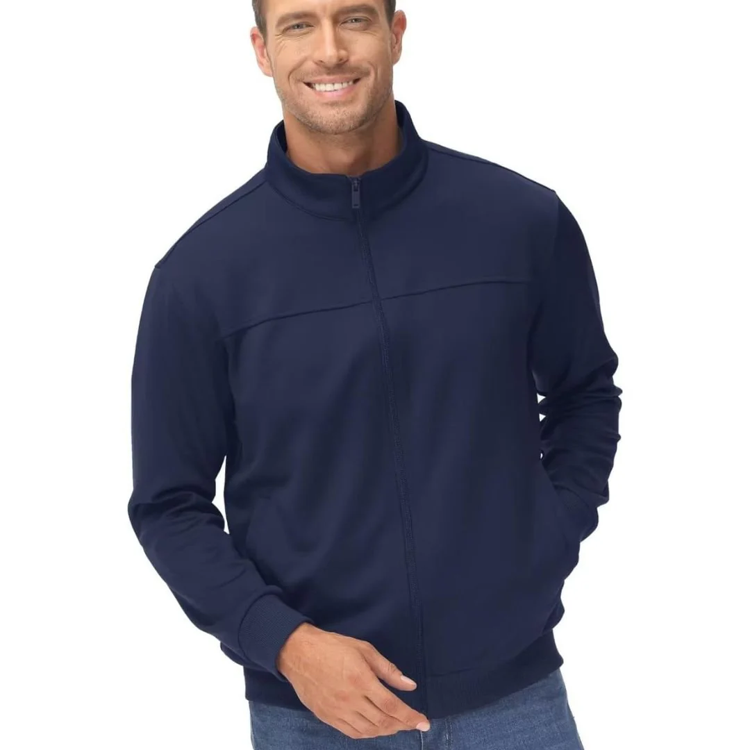 Men's Track Lightweight Full Zip Up Stand Collar Jacket