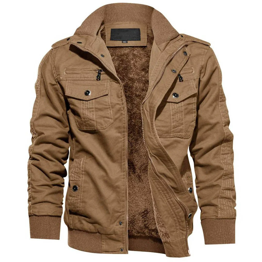 Men's Fleece Lined Tactical Bomber Jacket