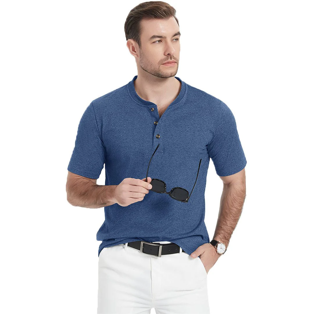 Men's Casual Cotton Henley Shirts