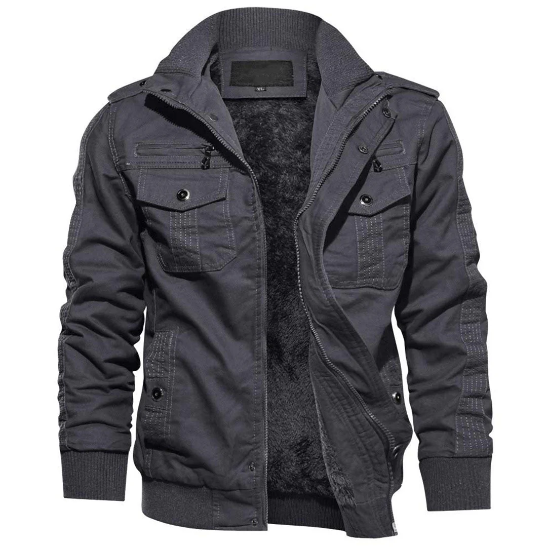 Men's Fleece Lined Tactical Bomber Jacket