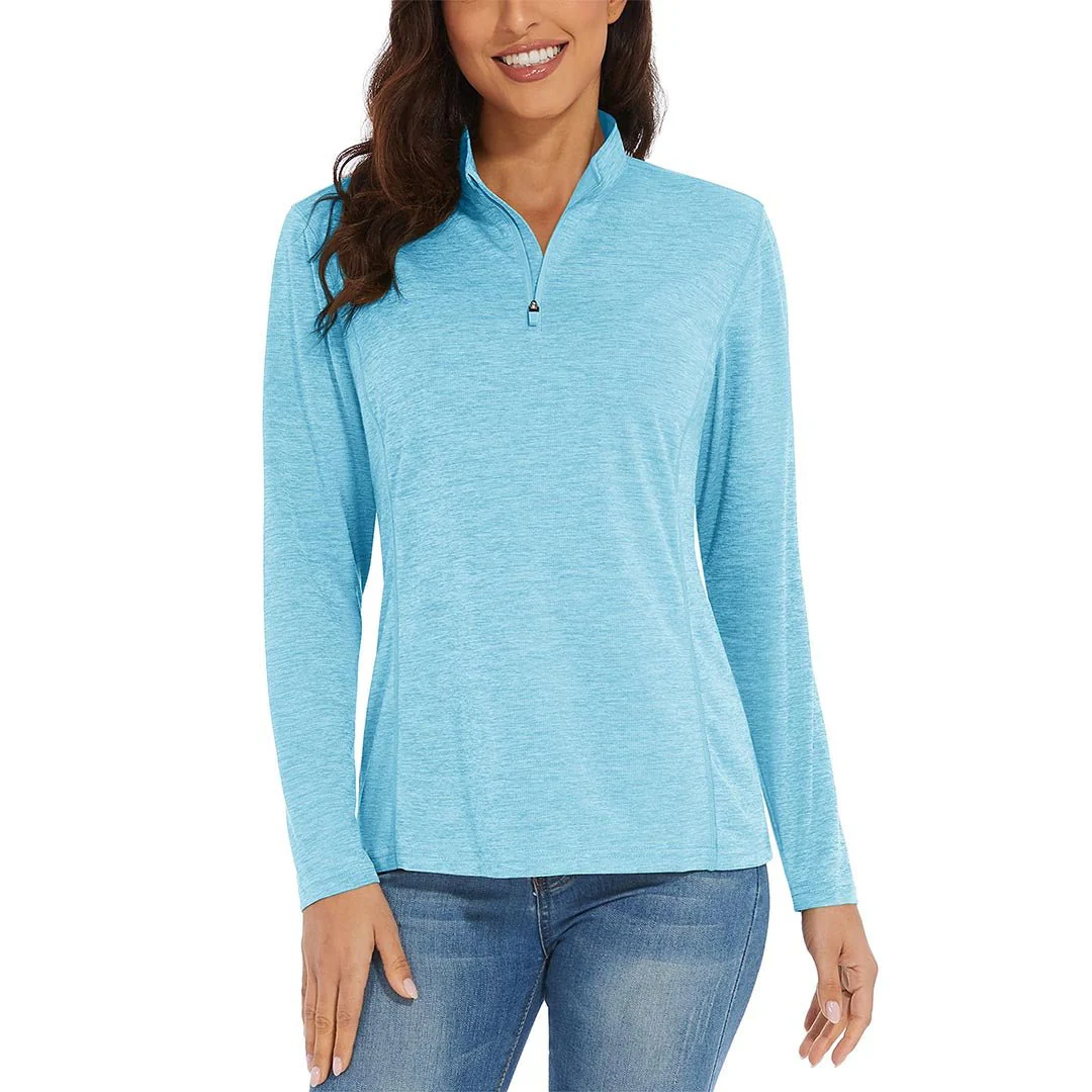Women's UPF 50+ 1/4 Zip Quick Dry Hiking Shirts