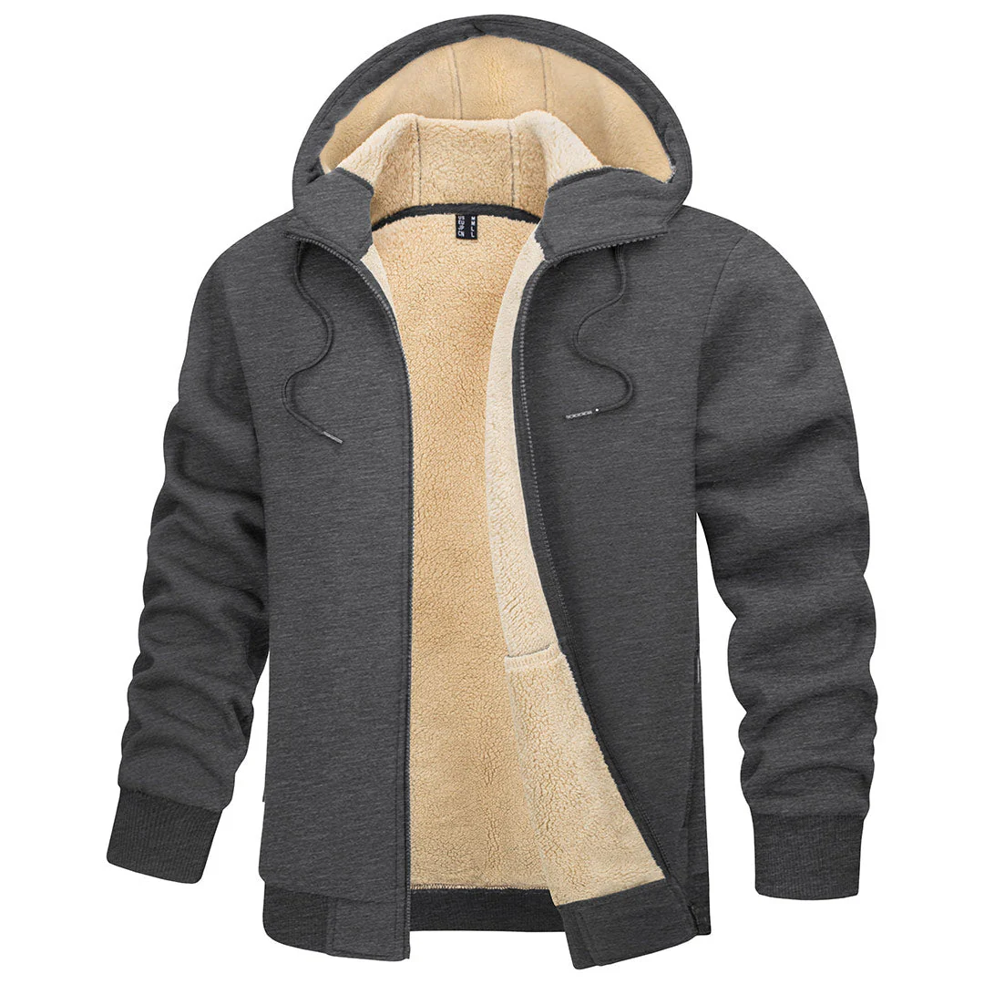 Men's Fleece Hoodie Jacket Windproof Winter Coats