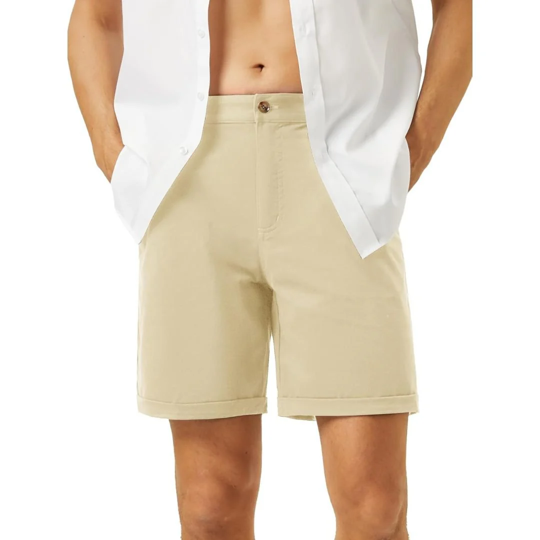 Men's Classic Stretch Chino Shorts with Pockets