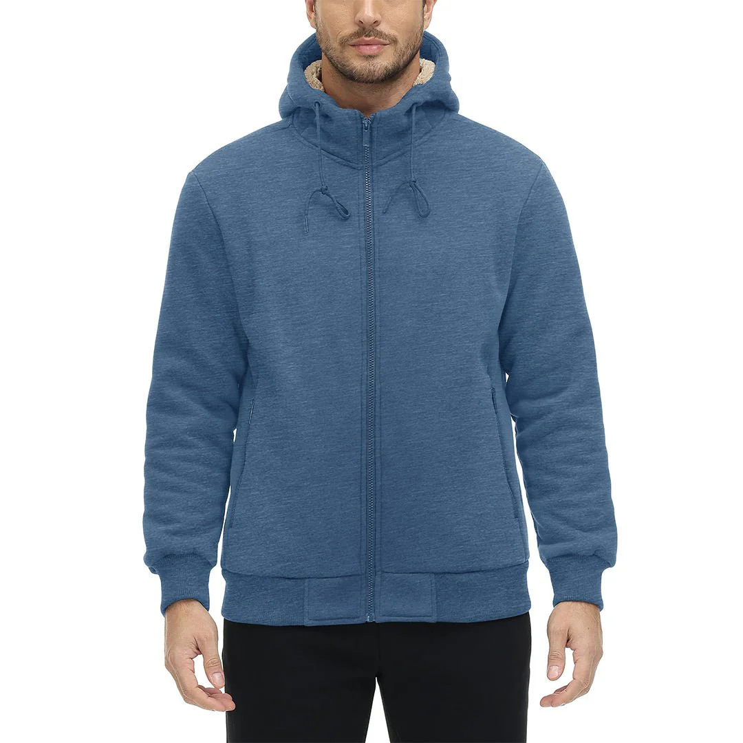 Men's Fleece Hoodie Jacket Windproof Winter Coats