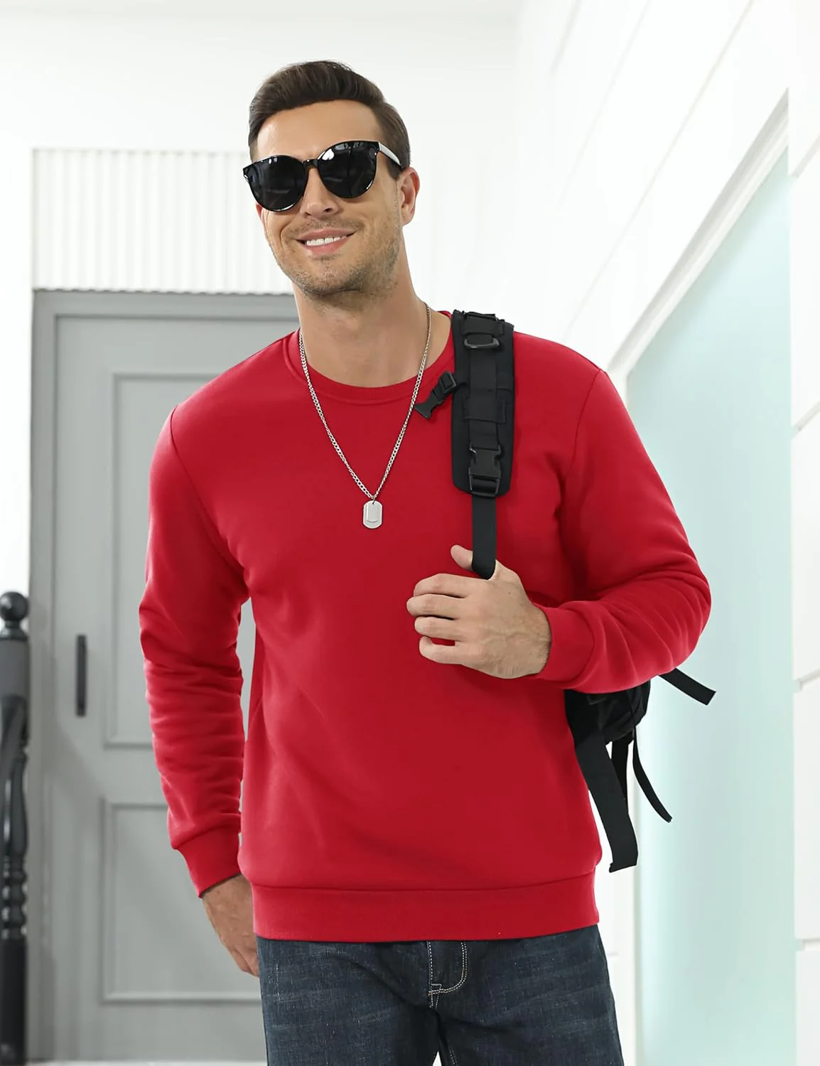 Men's Uncw Sweatshirts Vintage Crewneck Winter Active Warm Outdoor