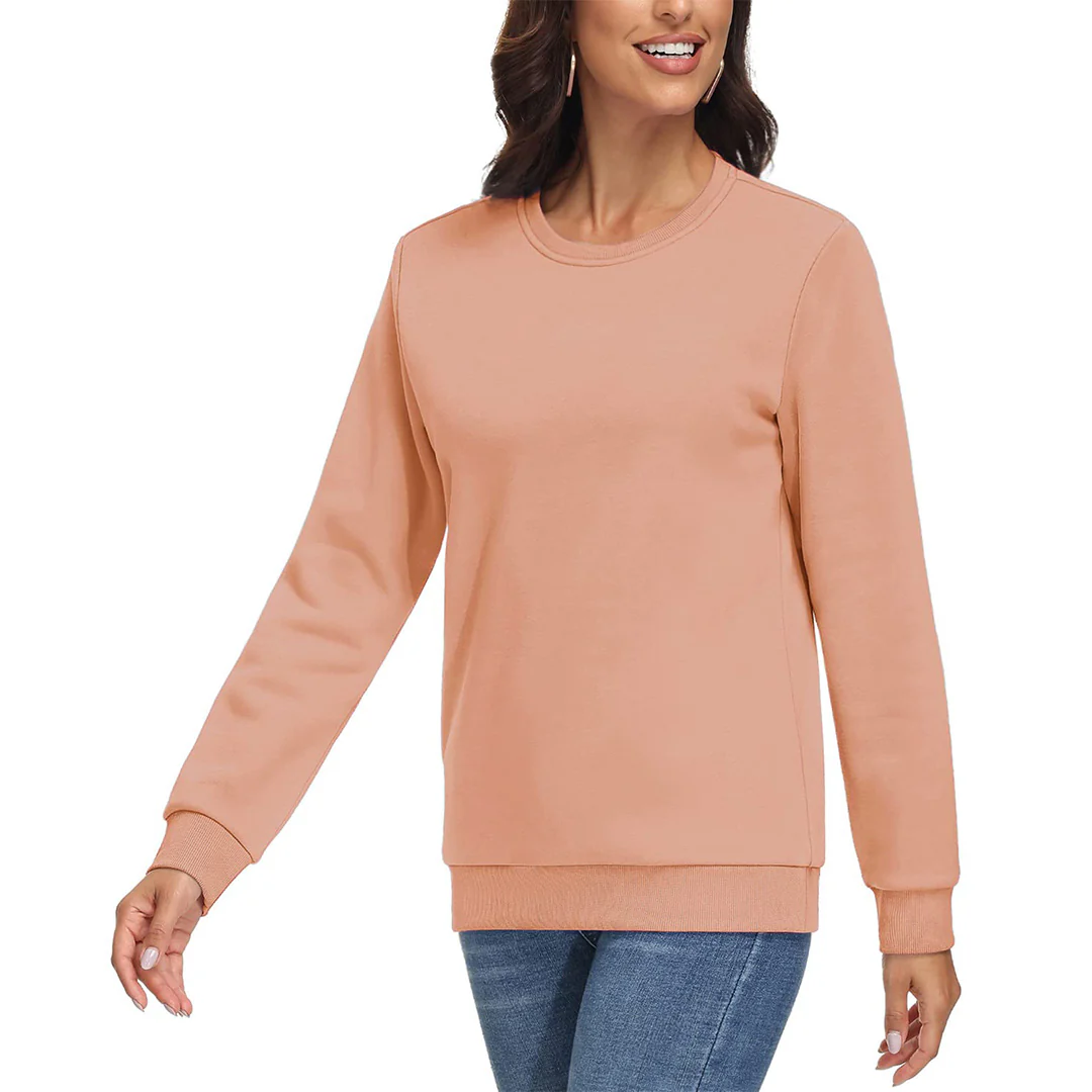 Women's Fleece-Lined Crewneck Casual Sweatshirts