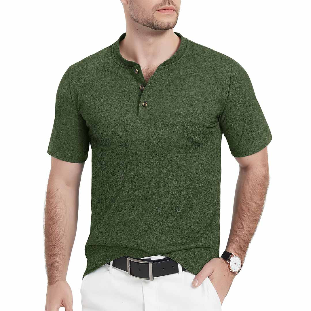 Men's Casual Cotton Henley Shirts