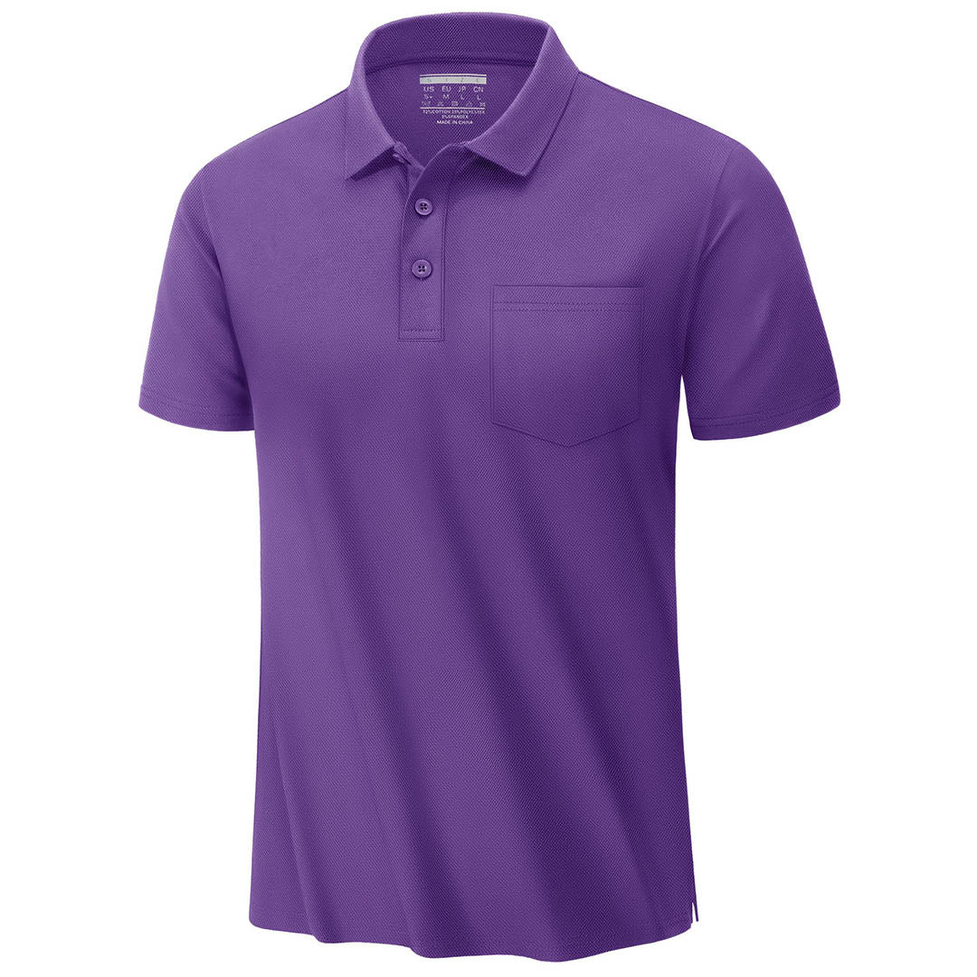 Men's Moisture Wicking Golf Polo Shirts with Pocket