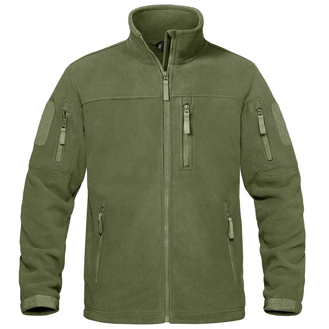 Men's Tactical Fleece Jackets Full Zip Coat with Multi Pockets